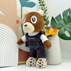 Size is onesize For kids Kanye teddy bear Stuffed Plush For kids Plush toys gift black coat