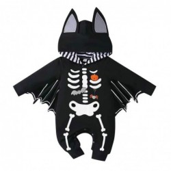 Size is 0-3M(60CM) boy toddler halloween costumes skull bat round neck romper hat