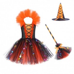 Size is S 2T-3T(100cm) Girls' Witch tutu Costumes Halloween birthday dress with Hair band