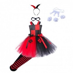 Size is S 2T-3T(100cm) Girls' Harley Quinn tutu Costumes Halloween birthday dress with Hair band