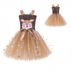 Size is S 2T-3T(100cm) Girls' Christmas elk tutu Costumes Halloween birthday dress with Hair band