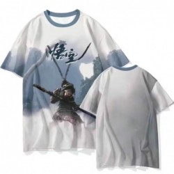 Size is Adult S Teenager' Black Myth Wukong Print 1 Piece Short Sleeves T-shirt