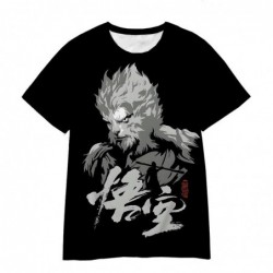 Size is Adult XS Black Myth Wukong T-shirt for boys Teenager Print 1 Piece Short Sleeves