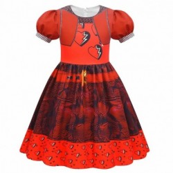 Size is 2T-3T(100cm) Toddler Girls' Descendants 4 red Costumes birthday dress Puff sleeve