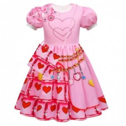 Size is 2T-3T(100cm) Toddler Girls' Descendants 4 pink Costumes birthday dress Puff sleeve