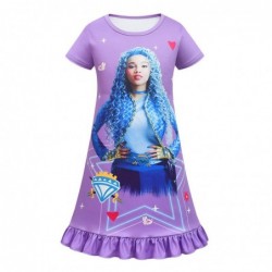 Size is 2T-3T(100cm) Descendants 4 blue girls print Short Sleeves nightdress For Toddler Girls