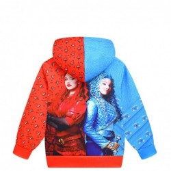 Size is 3T-4T(110cm) For kids Descendants 4 blue and red girls print Hoodies Long Sleeve