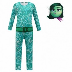 Size is 2T-3T(100cm) Toddler Girls' nside Out 2 Disgust Jumpsuit Costumes with wig