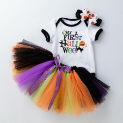 Size is 59(0-3M) Baby first halloween costume witch hat romper hair accessories 3set