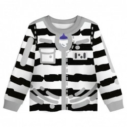 Size is 2T-3T(100cm) Kids' CUFFBUST Black and white stripes 2-piece Hoodies sets Halloween Costumes