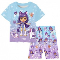 Size is 2T-3T(100cm) For girls APHMAU Pajamas summer pink Shorts sets Round Collar