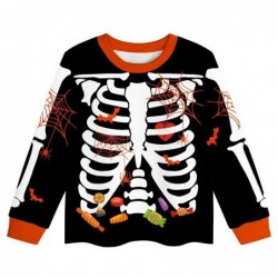 Size is 2T-3T(100cm) Kids' Halloween skeleton Costumes Long Sleeve two-piece Pajamas