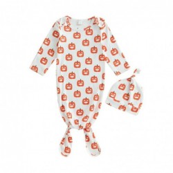 Size is 70cm(0-3M) newborn halloween pajamas pumpkin anti kick one piece pajamas hat 0-3montth