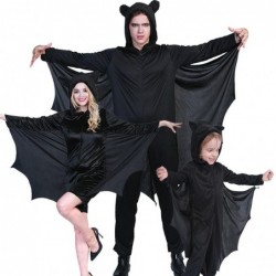 family halloween costumes for 3 hooded one-piece bat...