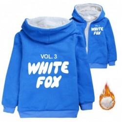 Size is 3T-4T(110cm) vol 3 white fox Winter coat Girls' fleece lined Zipper Front Hoodies 10 years old