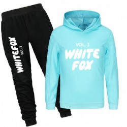 Size is 3T-4T(110cm) For kids vol 3 white fox 2-piece Hoodies sets black pants 8 year old