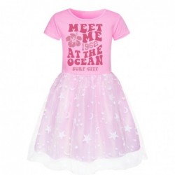 Size is 2T-3T(110cm) For girls meet me mesh summer dress Round Collar