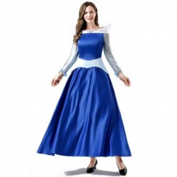 Size is S Adult Woman Princess Aurora blue dress Costumes for Halloween