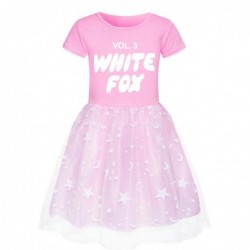 Size is 2T-3T(110cm) For girls vol 3 white fox tulle mesh summer dress Round Collar