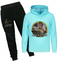 Size is 3T-4T(110cm) For kids Black Myth Wukong 2-piece Long Sleeve Hoodies sets black pants