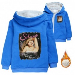 Size is 3T-4T(110cm) Girls' Winter coat Sabrina Carpenter fleece lined Zipper Front Hoodies