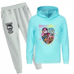 Size is 2T-3T(100cm) monster high 2-piece Long Sleeve Hoodies sets gary pants For kids