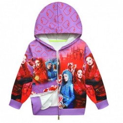 Size is 3T-4T(110cm) little girls' Descendants 4 Print 1 Piece long Sleeves Hoodies black