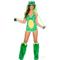 Size is Free size Green Frog dress Costumes Halloween Adult sexy Woman