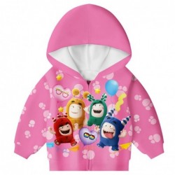 Size is 4t-5t(110cm) kids Oddbods print Hooded zipper Sweatshirts Long Sleeve girls