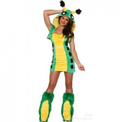 Size is Free size Adult sexy Woman Green caterpillar dress Costumes Halloween