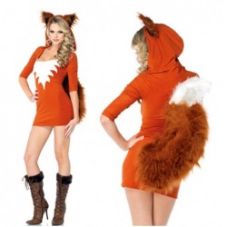 Size is Free size Adult sexy Woman Orange fox dress Costumes Halloween