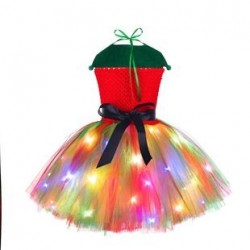 Size is S(2y) girls Christmas elf LED light dress Costumes Halloween