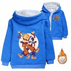 Size is 3t-4t(110cm) Fnaf Sundrop Winter coat Girls' fleece lined Zipper Front Hoodies 8 years old