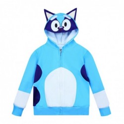 Size is 3t-4t(110cm) kids' Bluey blue Hoodies Zipper Front Hoodies 8 years old