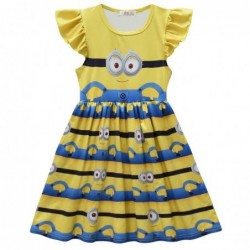 Size is 2t-3t(100cm) Minions summer dress for cute girls Flutter Sleeve dress 1 Piece