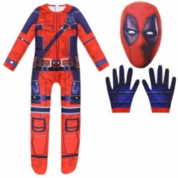 Size is 2t-3t(100cm) kids' Deadpool Costumes Halloween Jumpsuit with mask glove