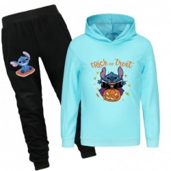 Size is 3t-4t(110cm) For kids Hallowmas stitch Long Sleeve Hoodies sets black pants