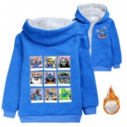 Size is 3t-4t(110cm) Hallowmas stitch Winter coat Girls' fleece lined Zipper Front Hoodies