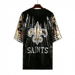 Size is Uniform size For Women New Orleans Saints white Sequin Shirts dress