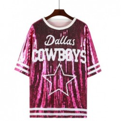 Size is Uniform size For Women dallas cowboys white Sequin Shirts dress