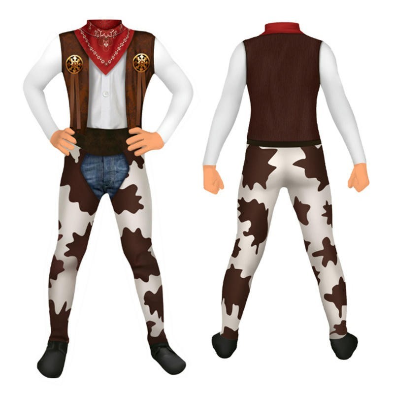 Size is Kids 100cm man West cowboy Jumpsuit Costumes Halloween boys