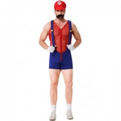 Size is M sexy man Mario Bros Bodysuit Halloween Costumes