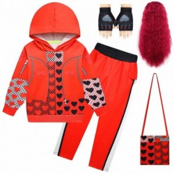 Size is 3t-4t(110cm) kids Descendants 4 red Hoodies Costumes Long Sleeve 2-piece with wig