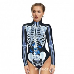 Size is S woman Skull Bodysuit Halloween Costumes colorful