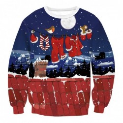 Size is S for Couples Moose cartoon Christmas Crew Neck Sweatshirt