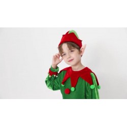 Size is 2t-3t(100cm) For boys Christmas elf Costumes with Fairy ears cap Shoes