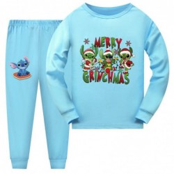 Size is 3t-4t(110cm) Christmas stitch Pajamas long Sleeve 2-piece For girls 7-8T