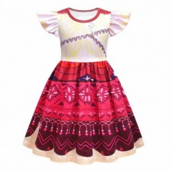 Size is 2t-3t(110cm) for girls Moana 2 Moana print dress Flutter Sleeve Round Collar