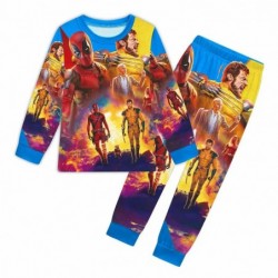 Size is 3t-4t(110cm) For kids Deadpool Wolverine long Sleeve 2-piece Pajamas 7-8T