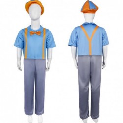 Size is 4t-5t(110cm) kids' Blippi Costumes Halloween Jumpsuit with cap